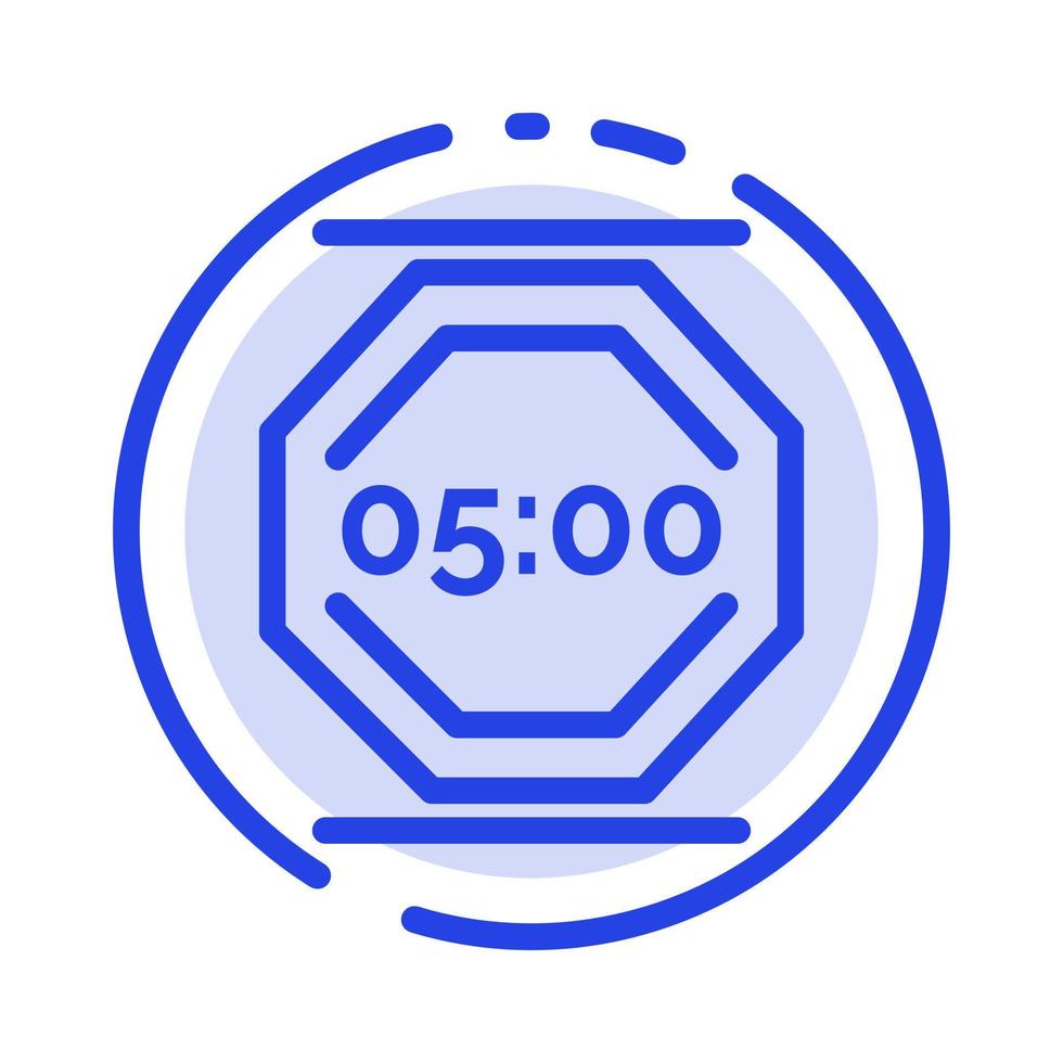 Stop Work Rest Stop Work Working Blue Dotted Line Line Icon vector