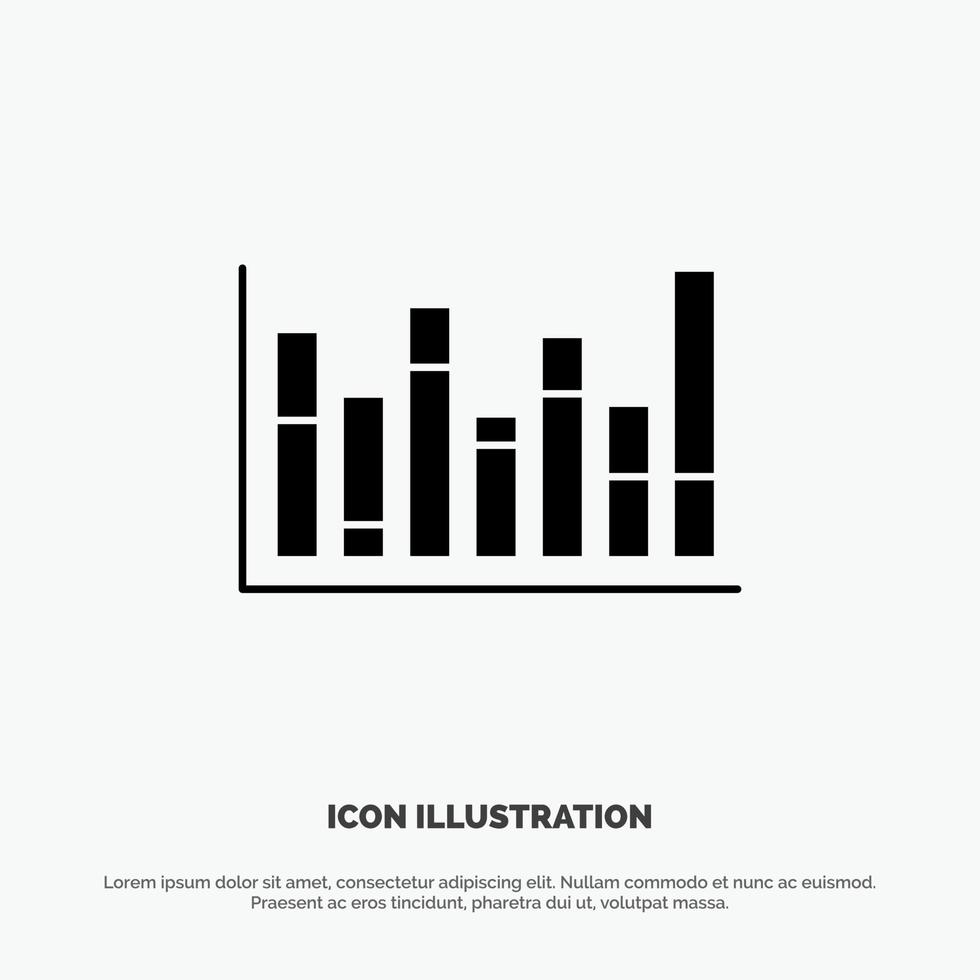 Graph Line Up Down  solid Glyph Icon vector