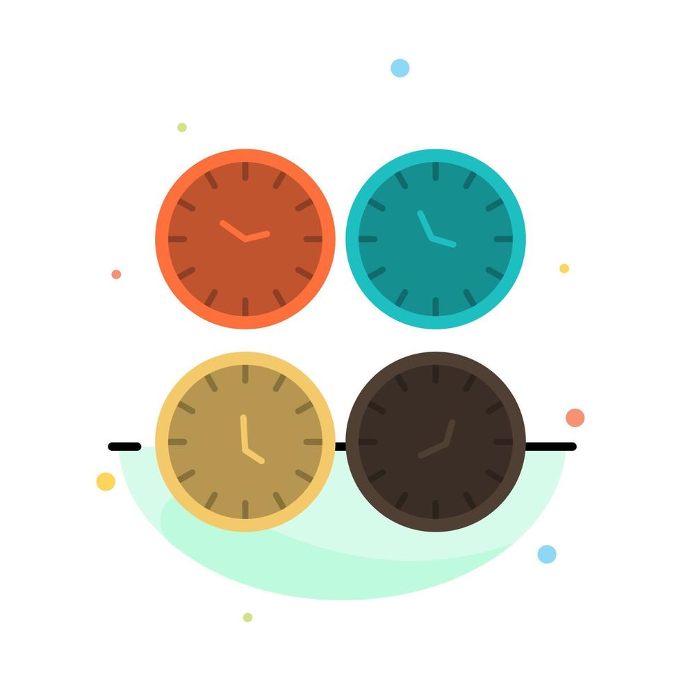 reloj relojes de negocios relojes de oficina zona horaria relojes de pared hora mundial plantilla de icono de color plano abstracto vector