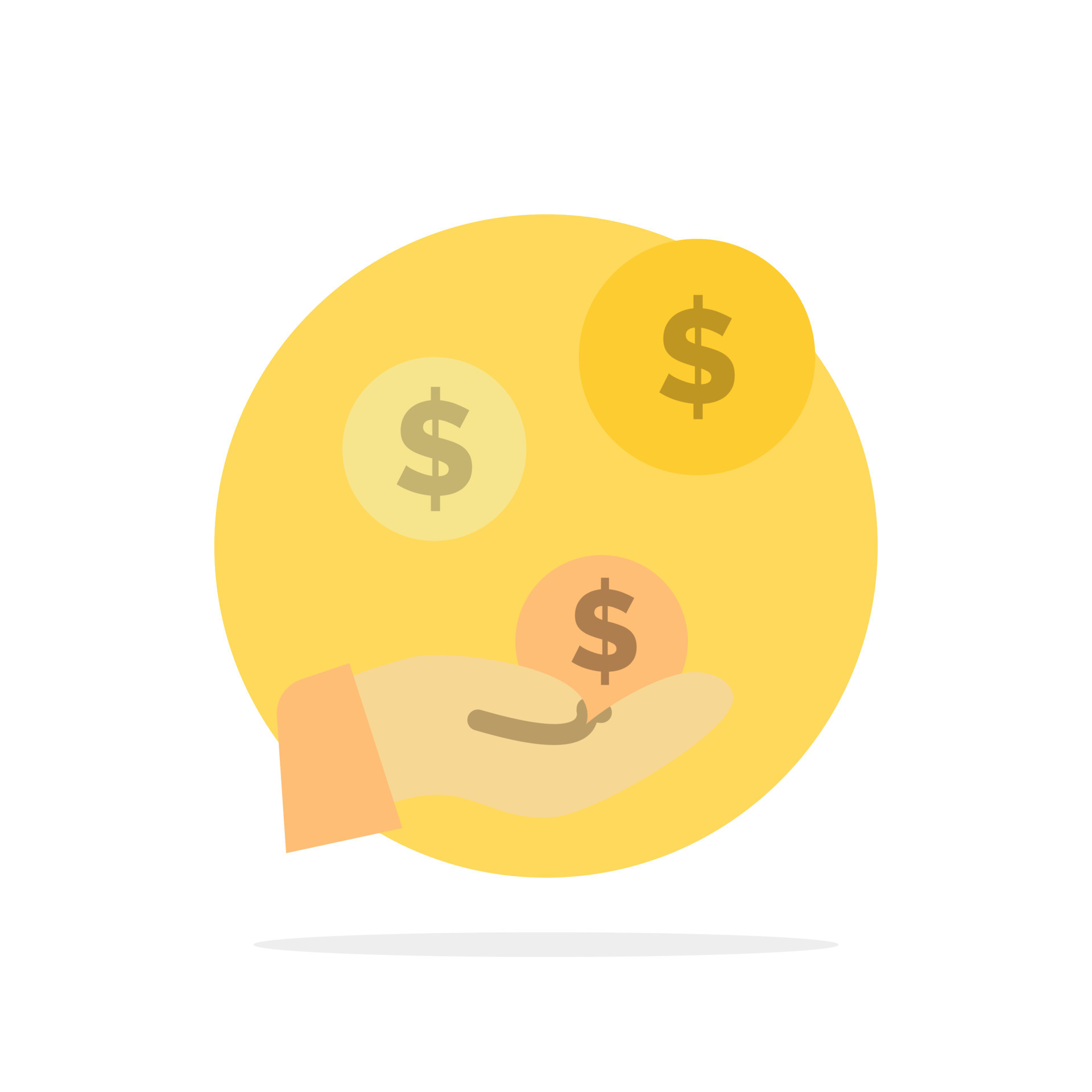 tech Industry Hand Dollar Industry Abstract Circle Background Flat 