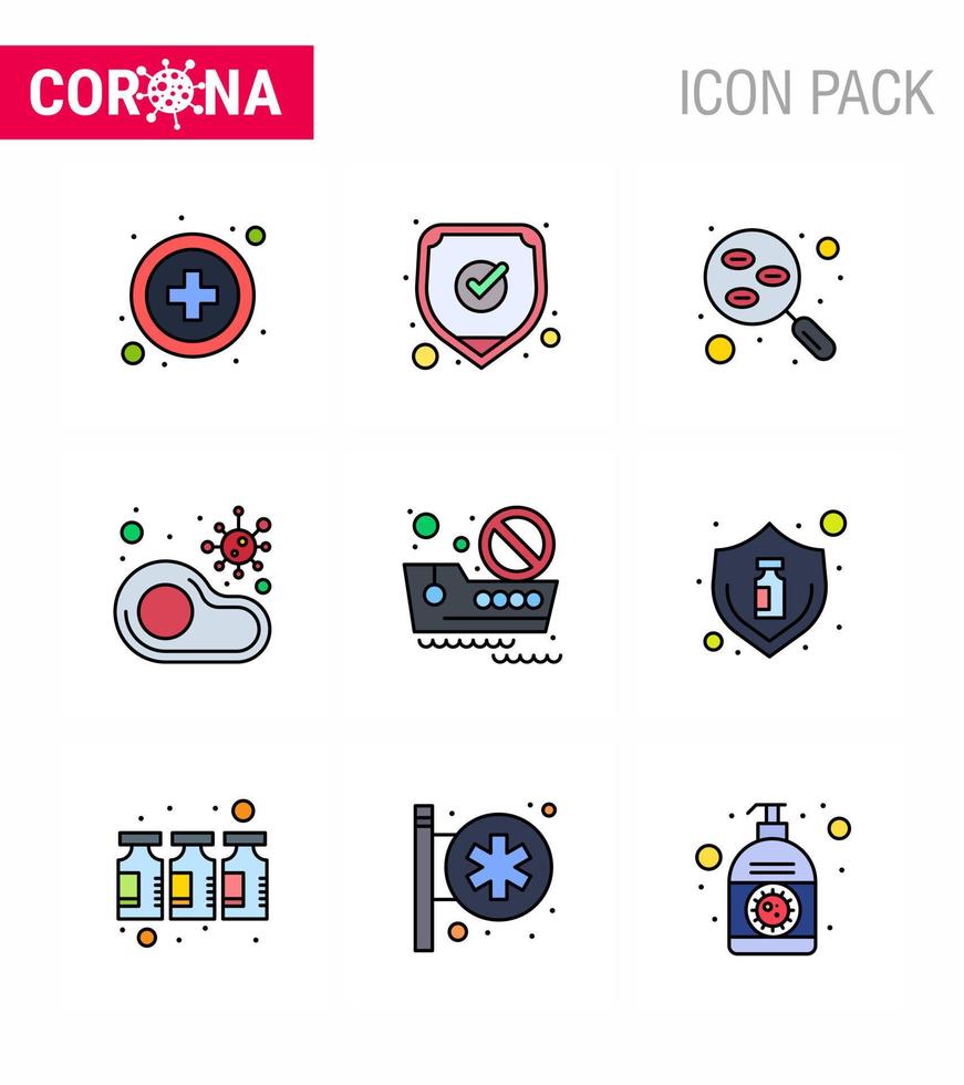 25 Coronavirus Emergency Iconset Blue Design such as steak no lab meat infected viral coronavirus 2019nov disease Vector Design Elements