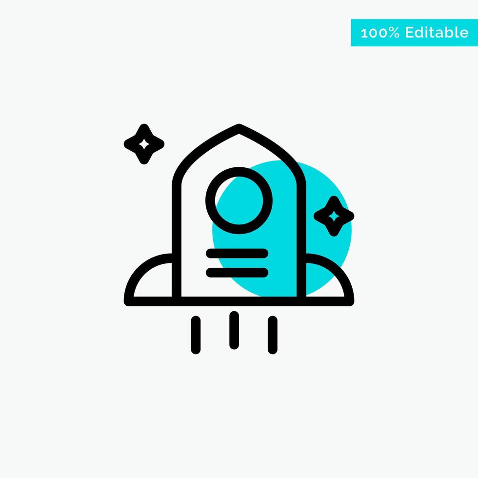 Astronomy Rocket Space turquoise highlight circle point Vector icon