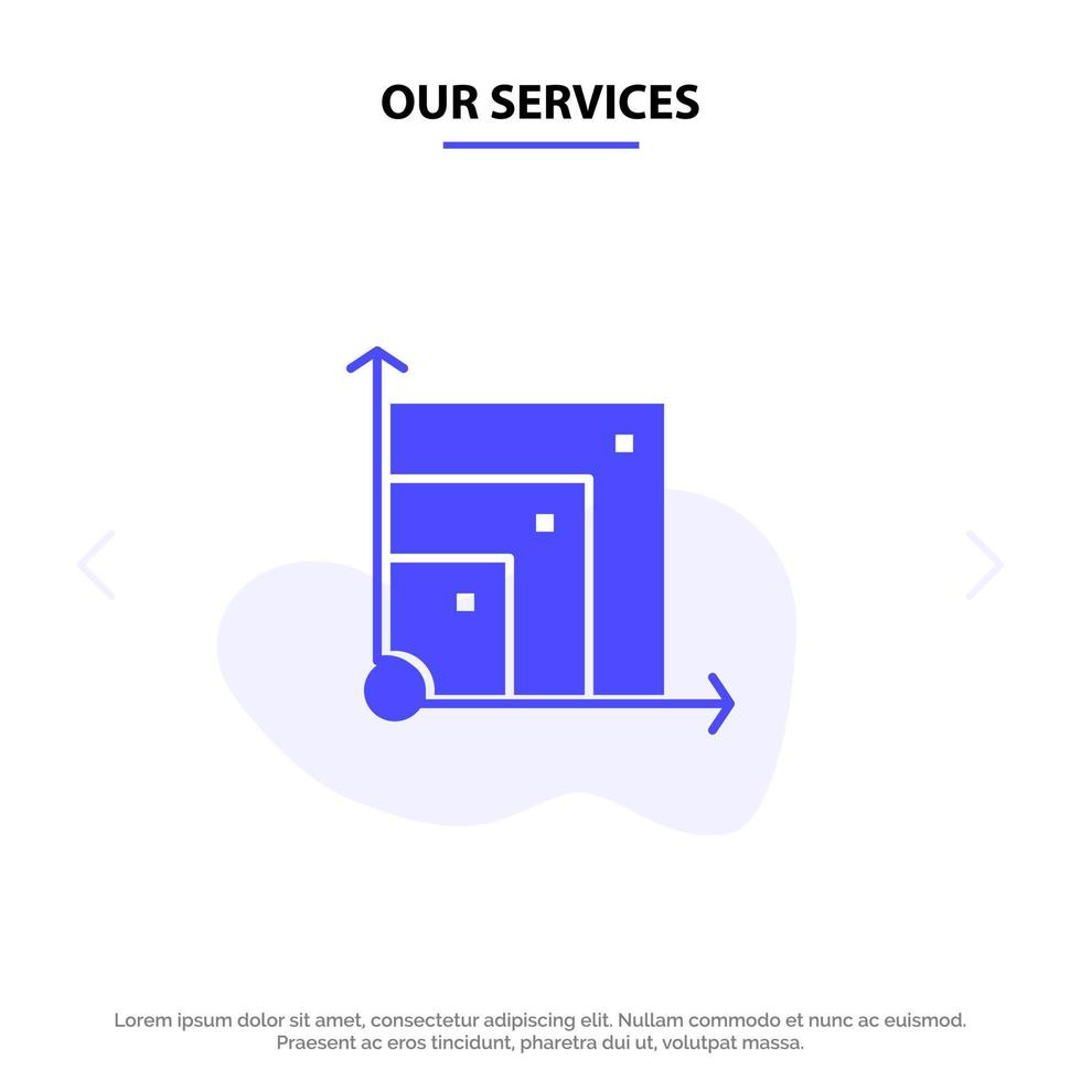 Our Services Scalable System Scalable System Science Solid Glyph Icon Web card Template vector