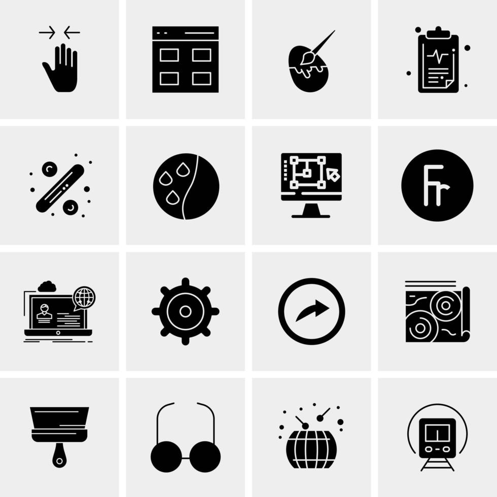 16 iconos de negocios universales vector ilustración de icono creativo para usar en proyectos relacionados con la web y dispositivos móviles