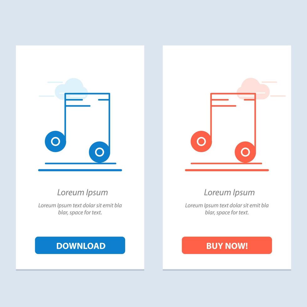 Music Audio School  Blue and Red Download and Buy Now web Widget Card Template vector