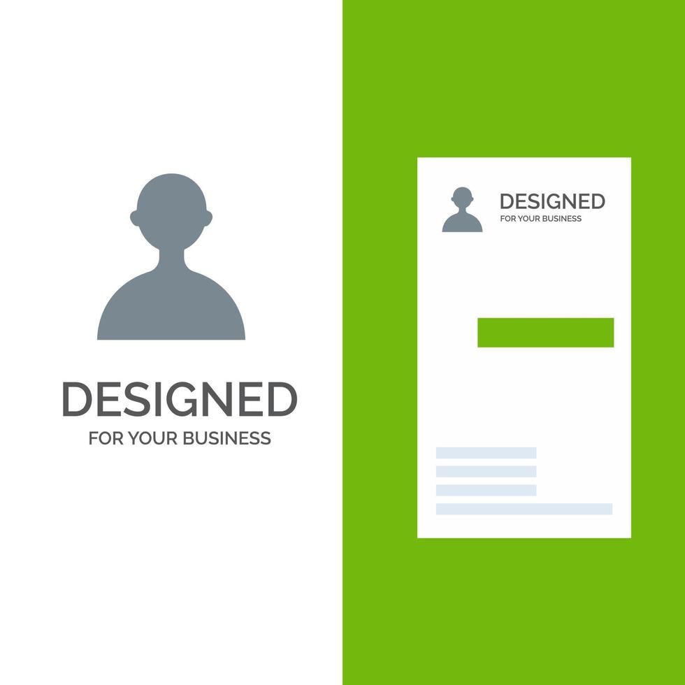 avatar usuario diseño de logotipo gris básico y plantilla de tarjeta de visita vector