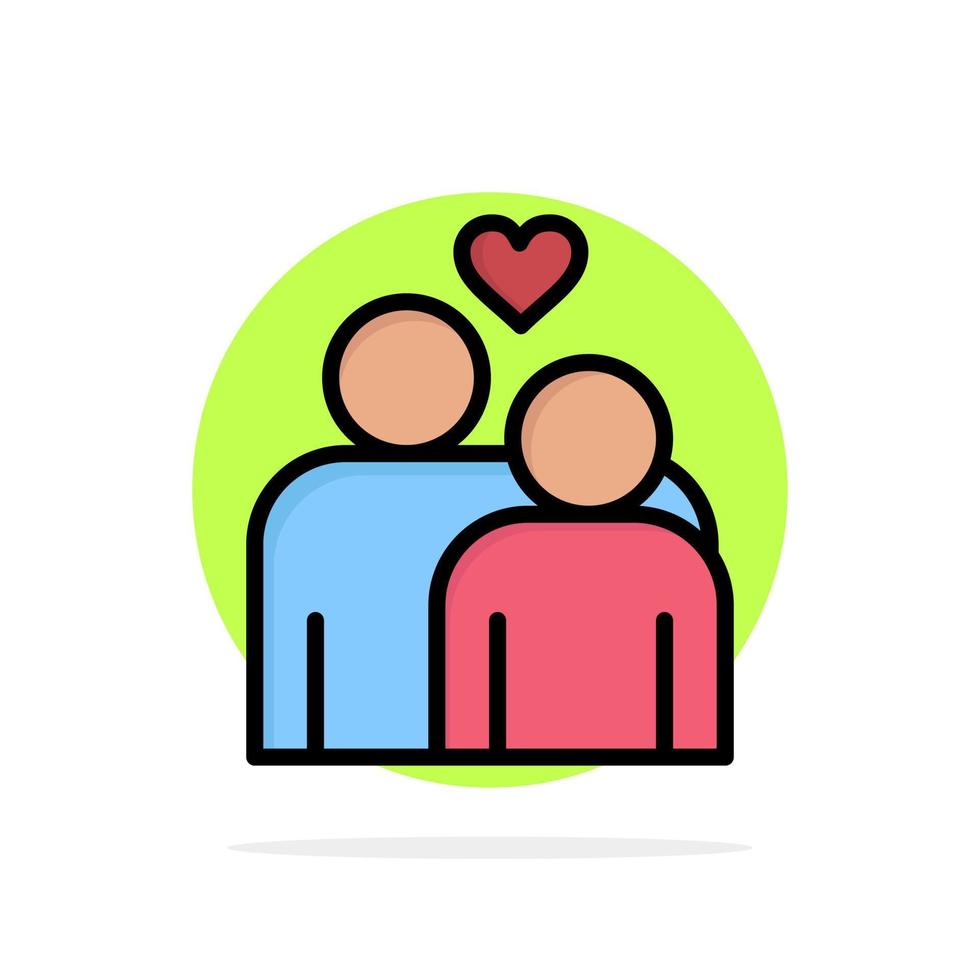 pareja amor matrimonio corazón círculo abstracto fondo color plano icono vector