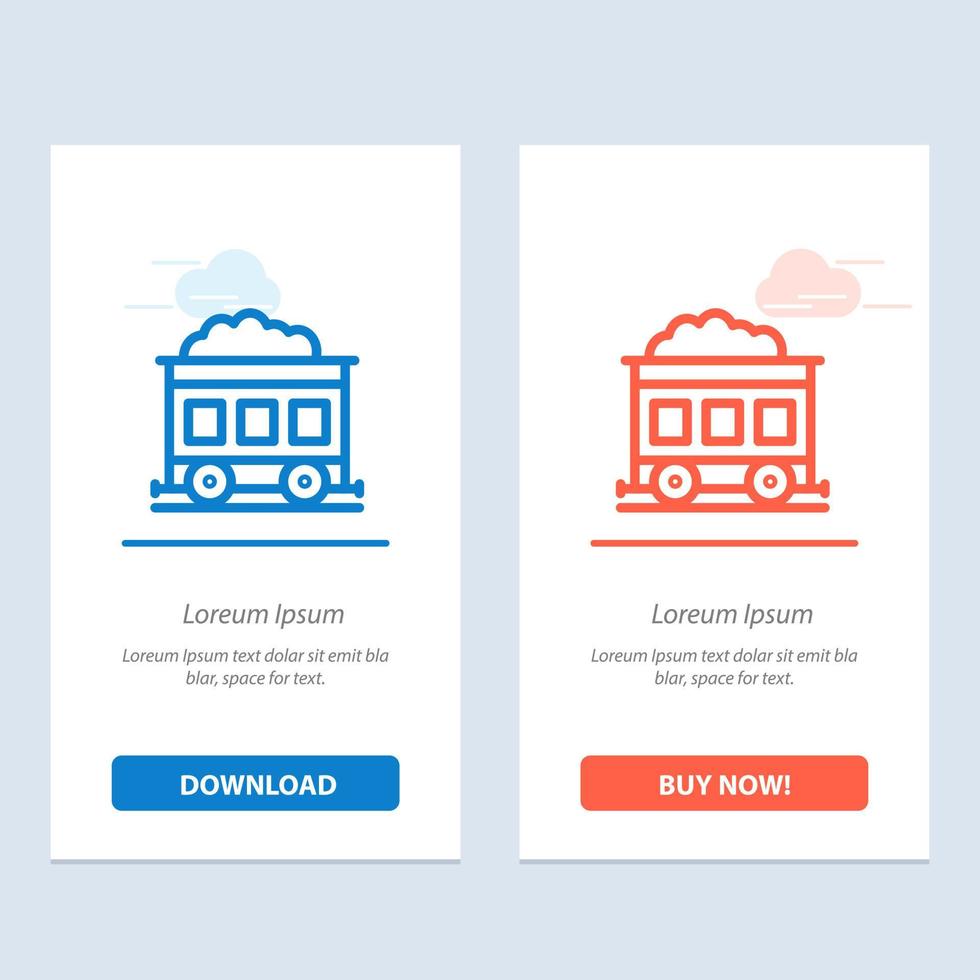 Pollution Train Transport  Blue and Red Download and Buy Now web Widget Card Template vector
