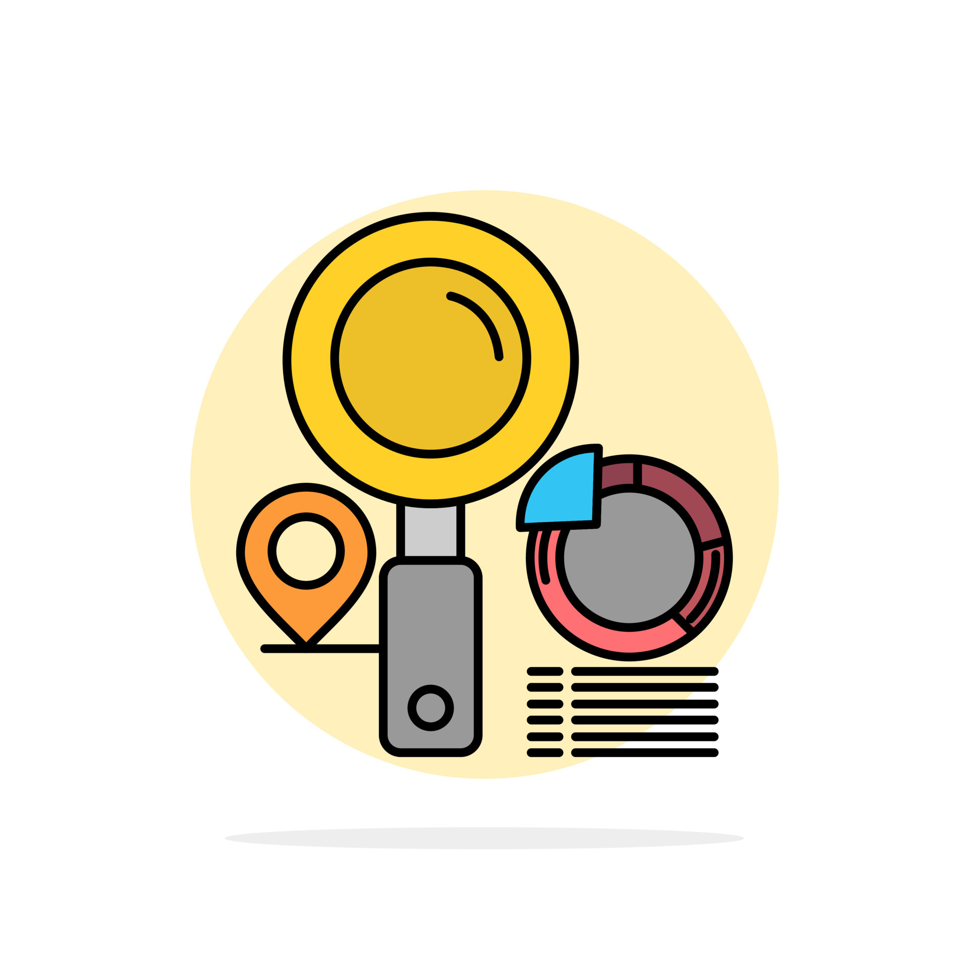 Search Location Finder Graph Abstract Circle Background Flat Color Icon search-location-finder-graph-abstract-circle-background-flat-color-icon