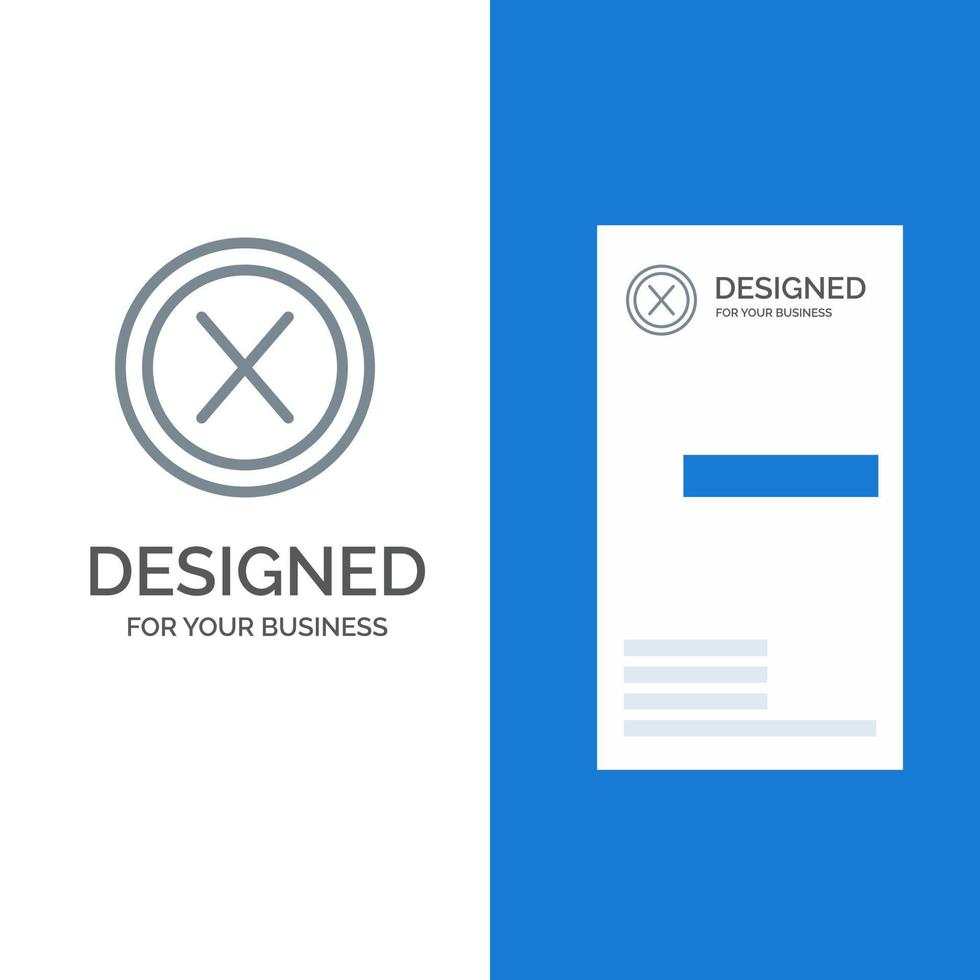 Close Cross Interface No User Grey Logo Design and Business Card Template vector