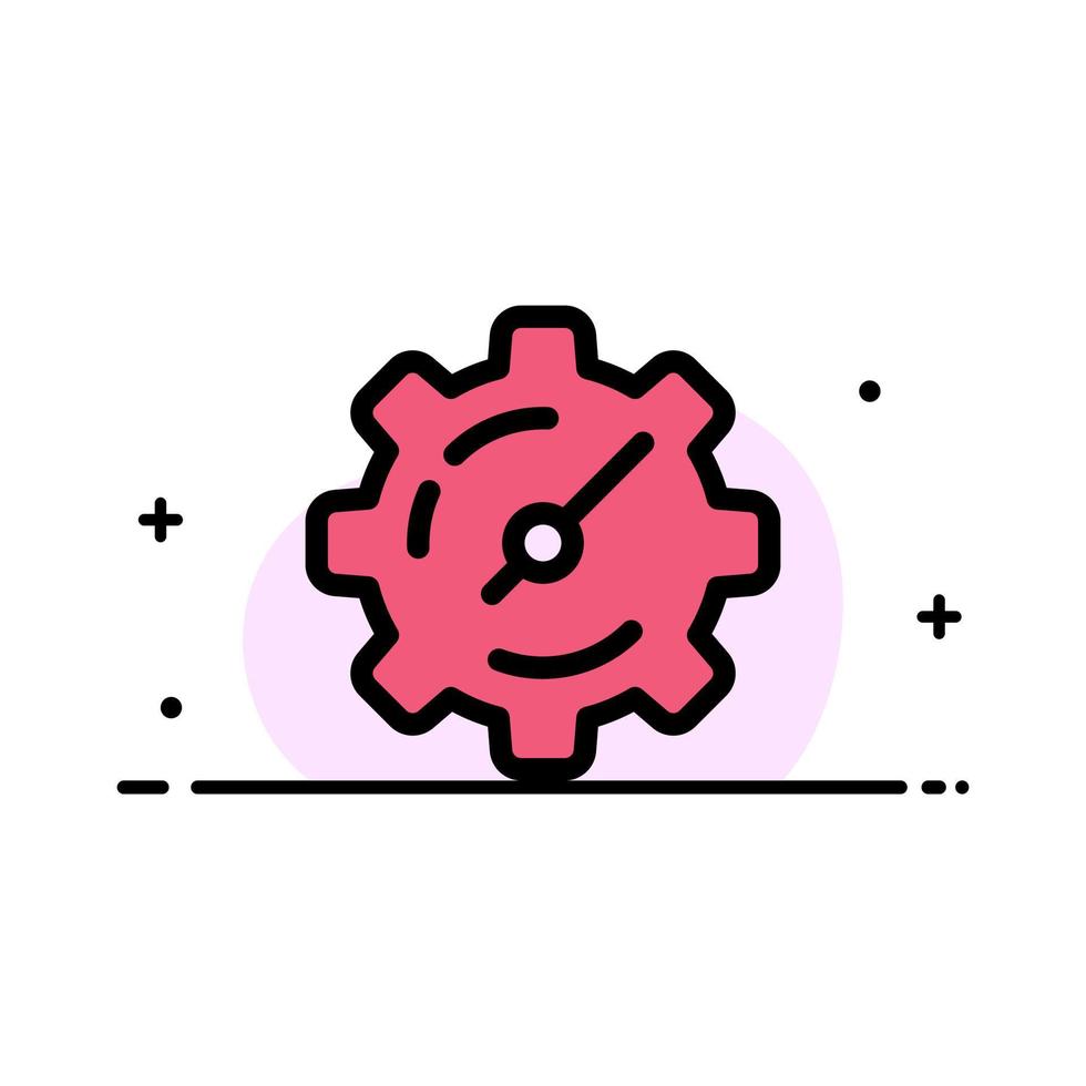 Gear Setting Timer  Business Flat Line Filled Icon Vector Banner Template