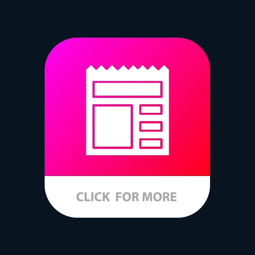 Document Basic Ui Bank Mobile App Button Android and IOS Glyph Version vector