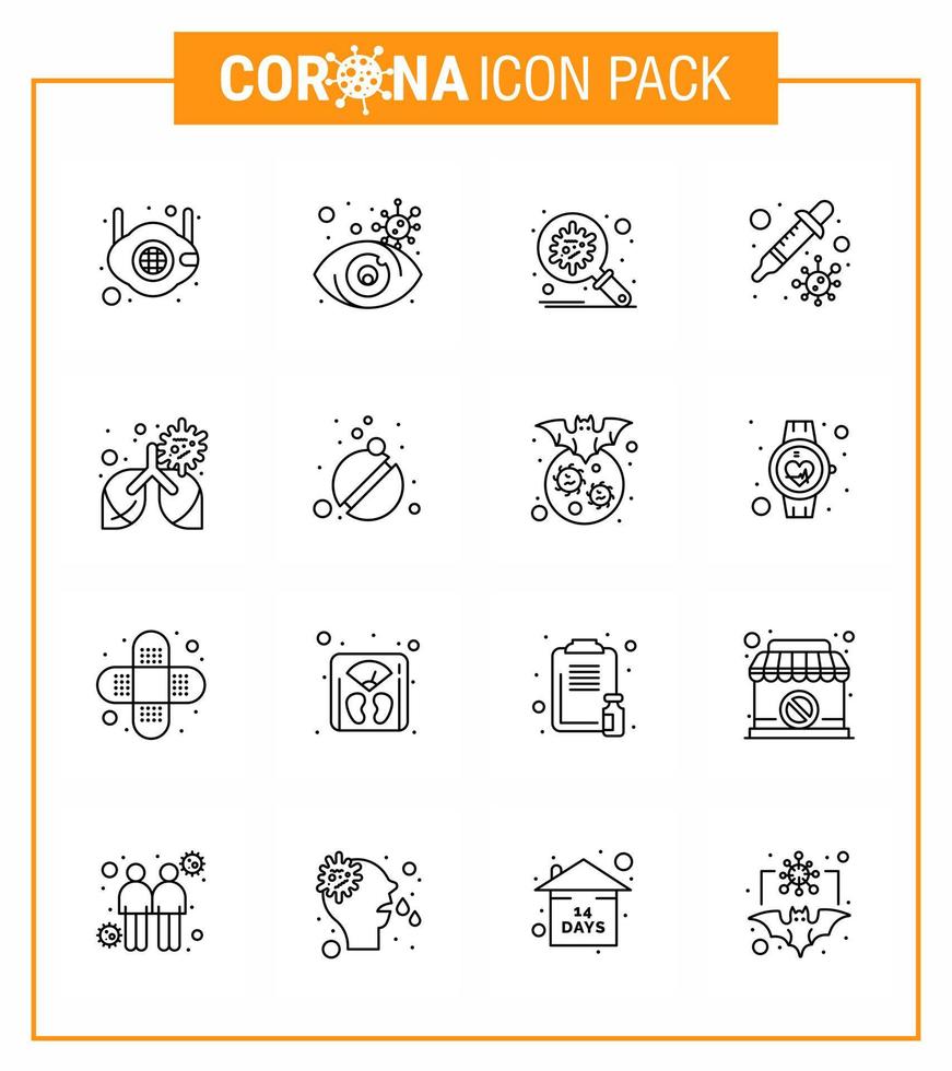 COVID19 corona virus contamination prevention Blue icon 25 pack such as virus petri virus infected dropper security viral coronavirus 2019nov disease Vector Design Elements