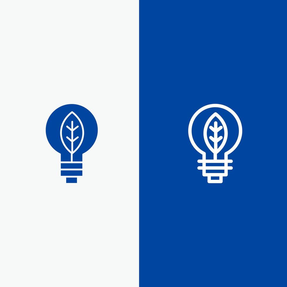 Nature Of Power Bulb Line and Glyph Solid icon Blue banner Line and Glyph Solid icon Blue banner vector