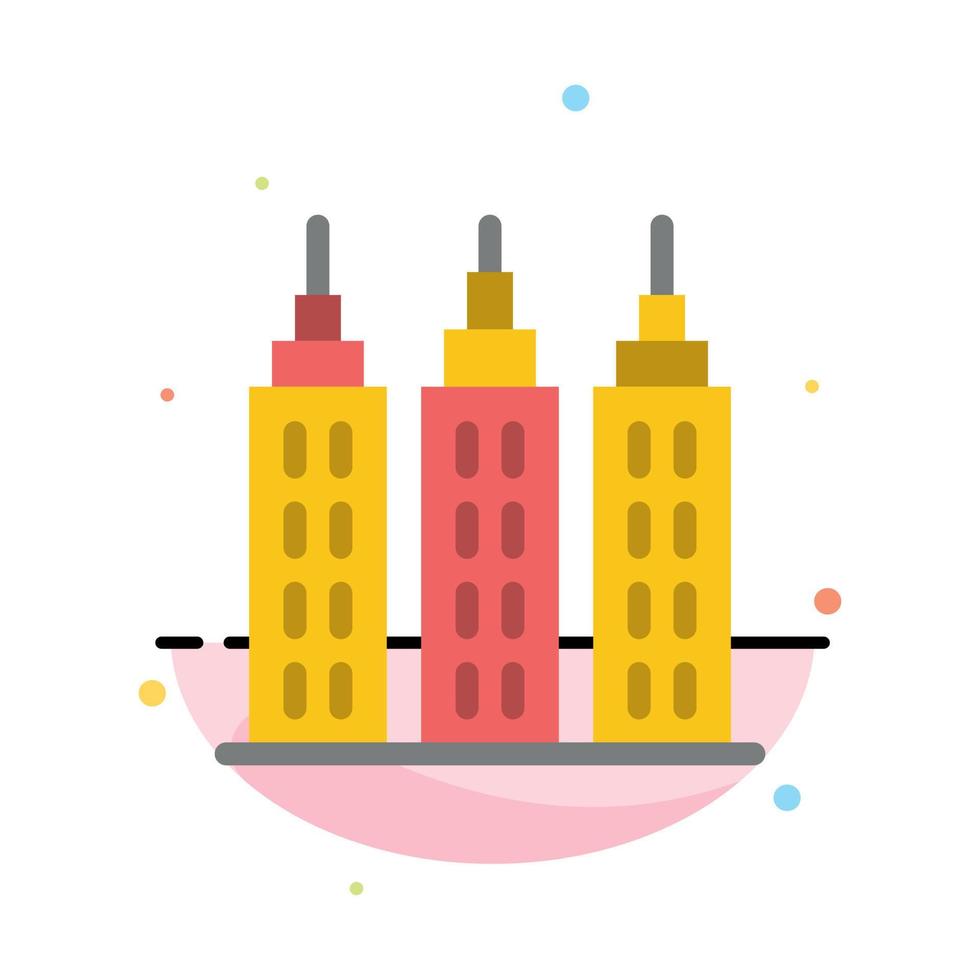 Building Construction Tower Abstract Flat Color Icon Template vector