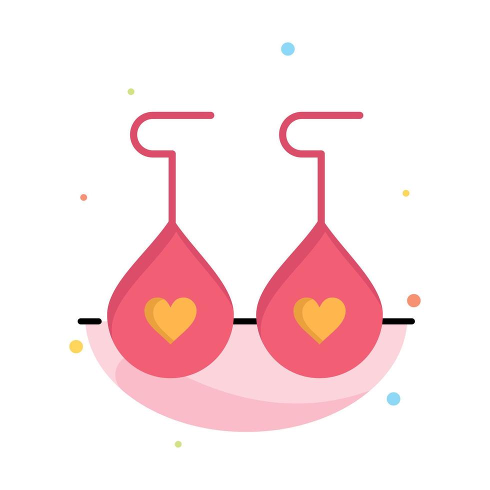 Earing Love Heart Abstract Flat Color Icon Template vector