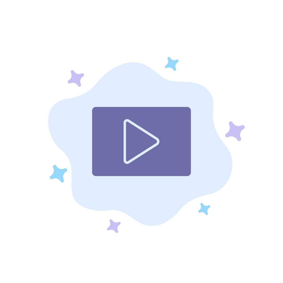 YouTube Paly Video Player Blue Icon on Abstract Cloud Background vector