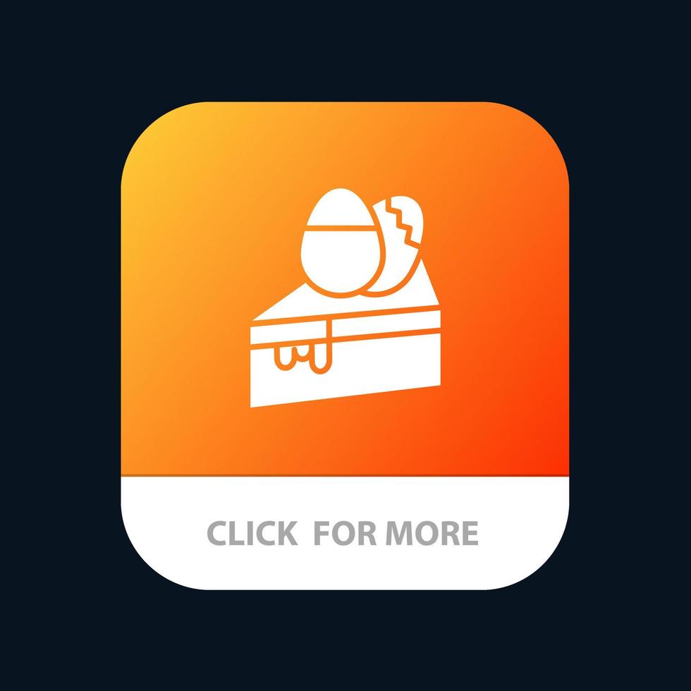 Cake Dessert Easter Egg Mobile App Button Android and IOS Glyph Version vector