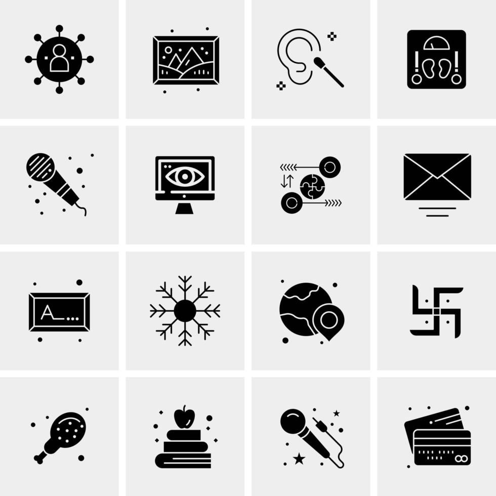 16 iconos de negocios universales vector ilustración de icono creativo para usar en proyectos relacionados con la web y dispositivos móviles