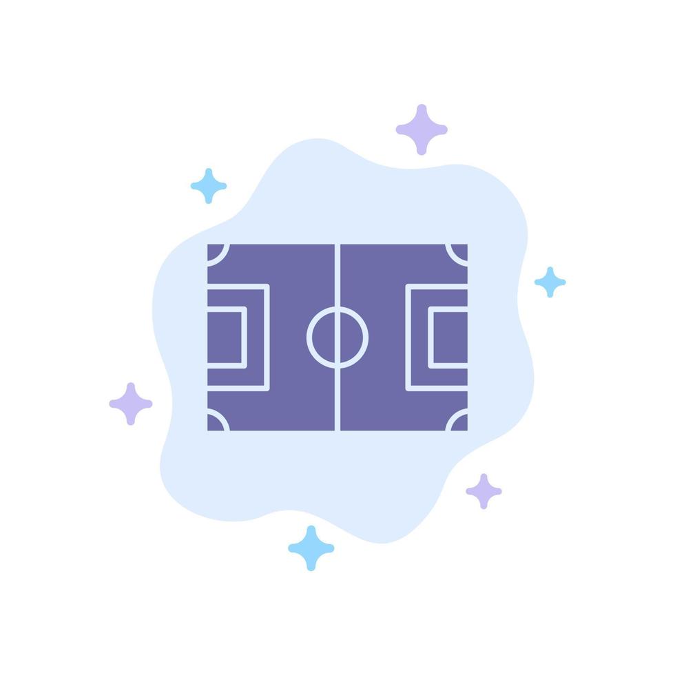 campo de juego de fútbol campo icono azul de fútbol en el fondo de la nube abstracta vector