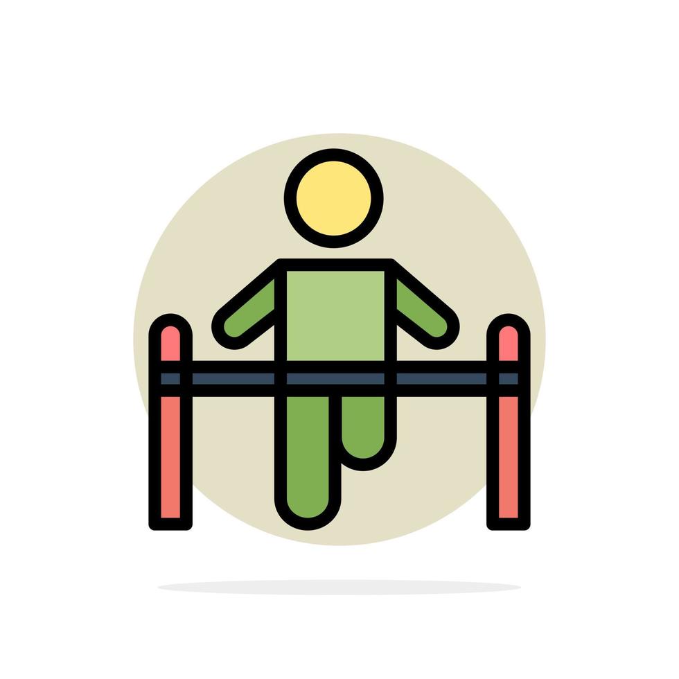 Exercise Gym Gymnastic Health Man Abstract Circle Background Flat color Icon vector