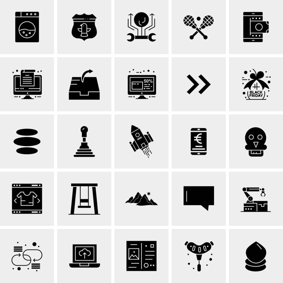 25 iconos de negocios universales vector ilustración de icono creativo para usar en proyectos relacionados con la web y dispositivos móviles