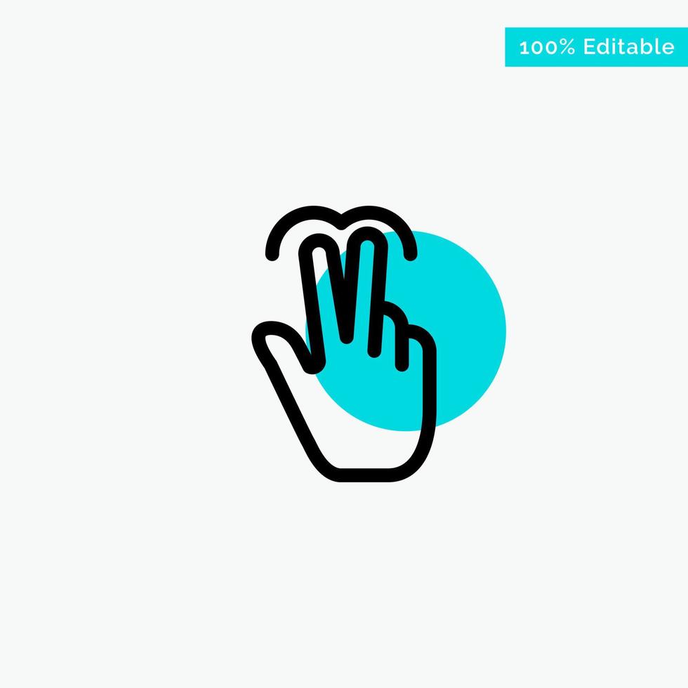 Gestures Hand Mobile Touch Tab turquoise highlight circle point Vector icon