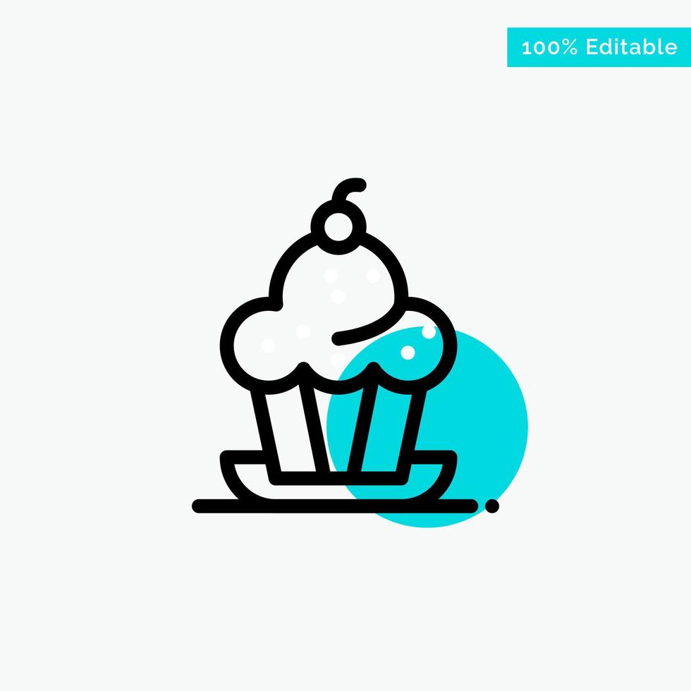 Cake Dessert Muffin Sweet Thanksgiving turquoise highlight circle point Vector icon