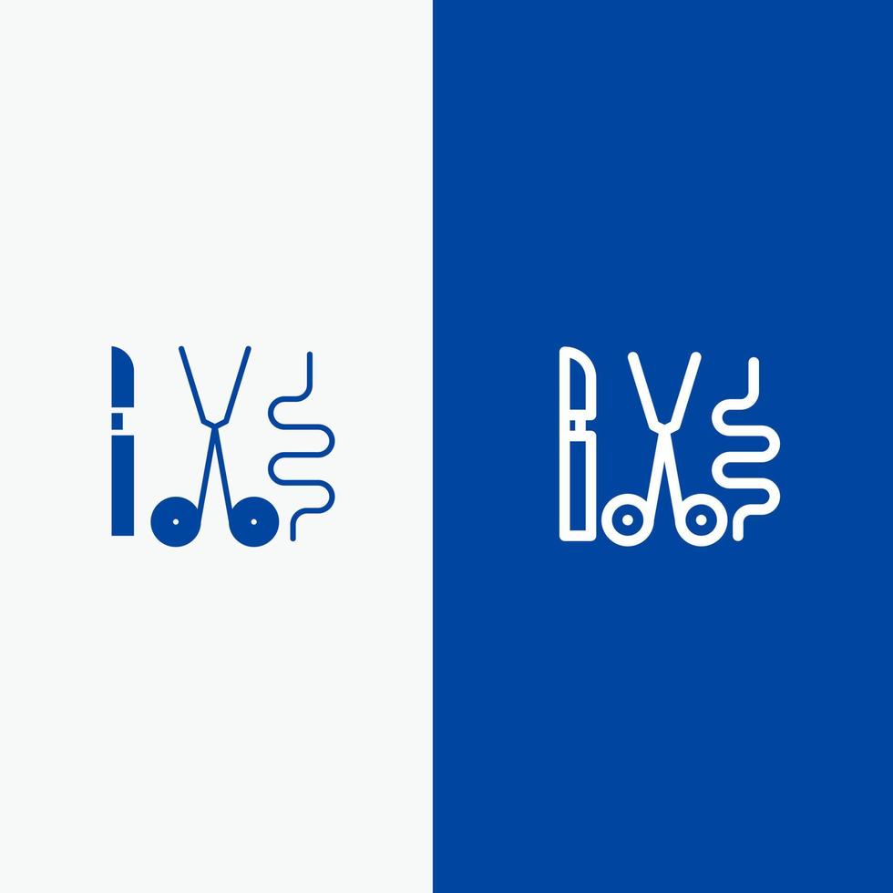 Instruments Surgery Tools Medical Line and Glyph Solid icon Blue banner Line and Glyph Solid icon Blue banner vector