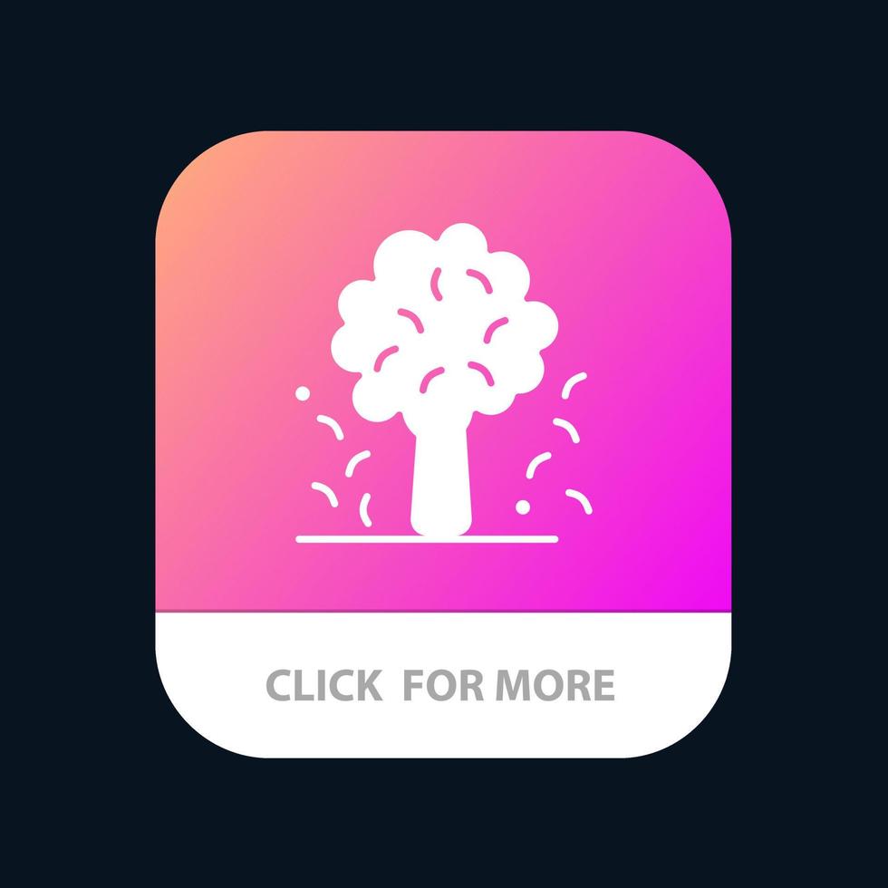 árbol manzana manzano naturaleza primavera aplicación móvil botón android e ios versión de glifo vector