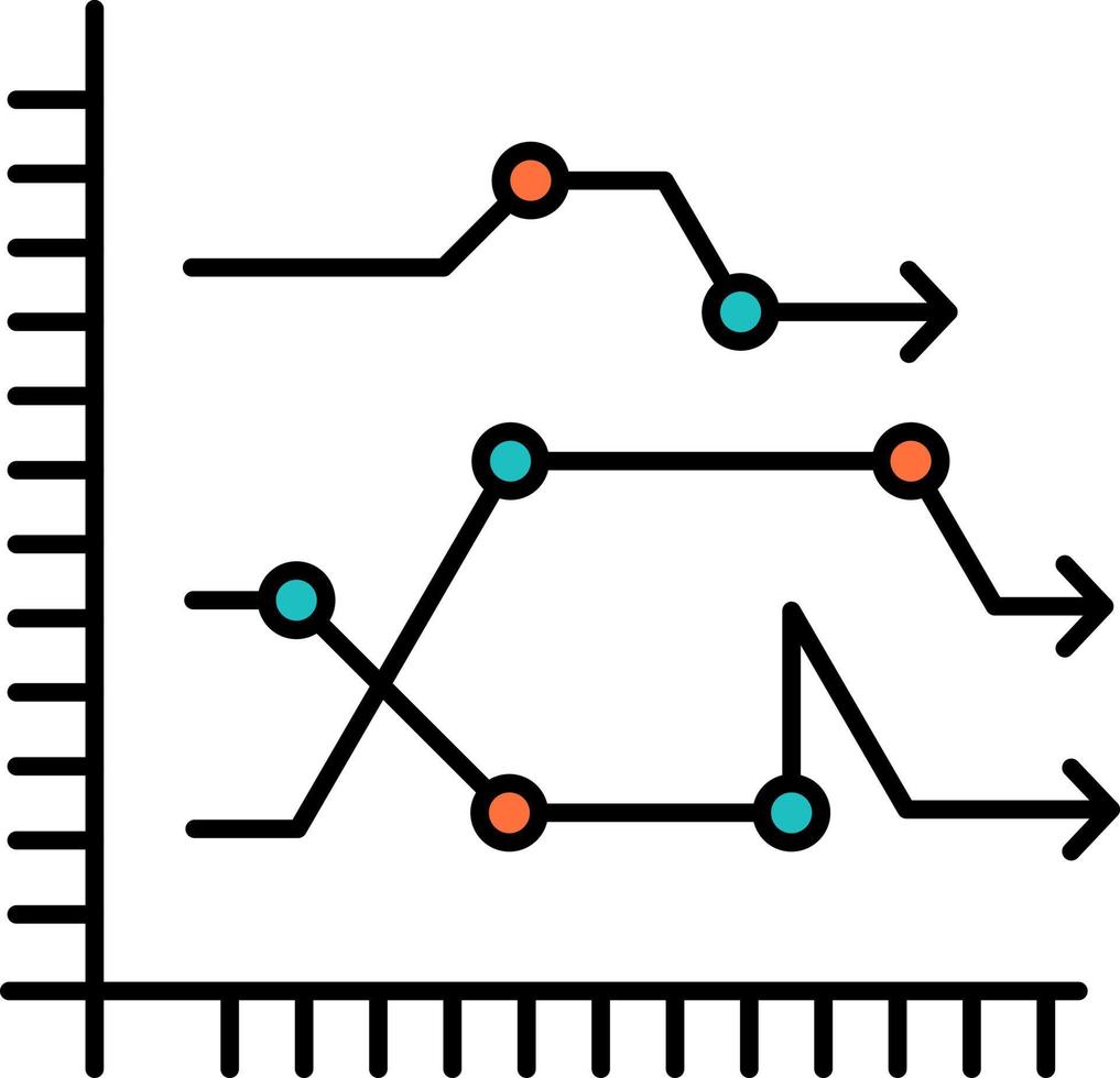 análisis negocio gráfico diagrama gráfico tendencias color plano icono vector icono banner plantilla