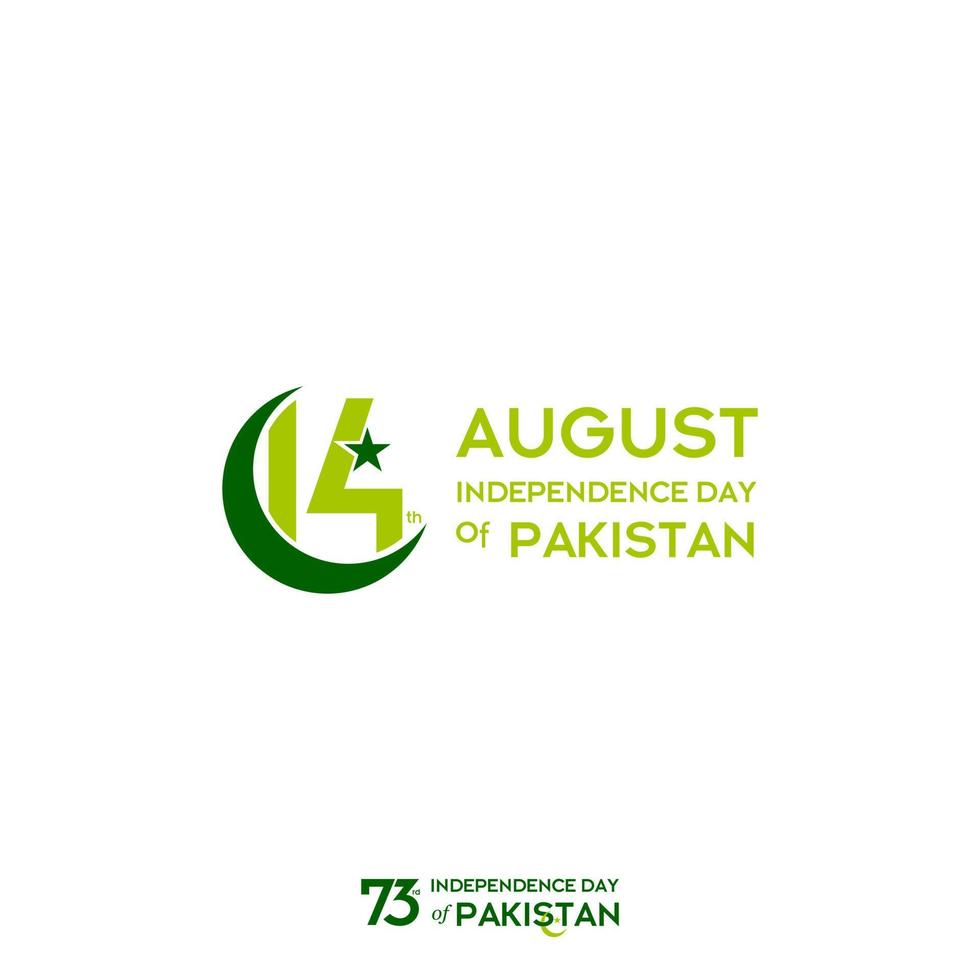 diseño de tipografía del día de la independencia de pakistán tipografía creativa del 73.º feliz día de la independencia de pakistán ilustración de diseño de plantilla vectorial vector