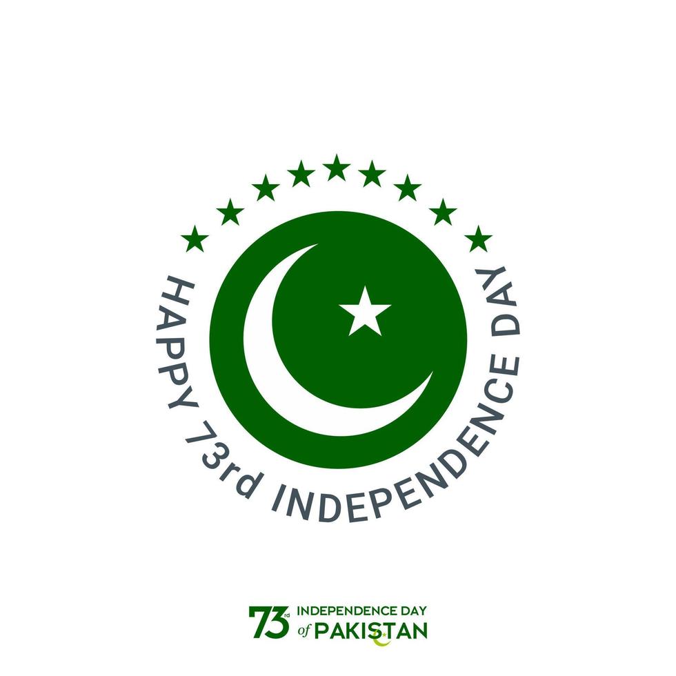 diseño de tipografía del día de la independencia de pakistán tipografía creativa del 73.º feliz día de la independencia de pakistán ilustración de diseño de plantilla vectorial vector