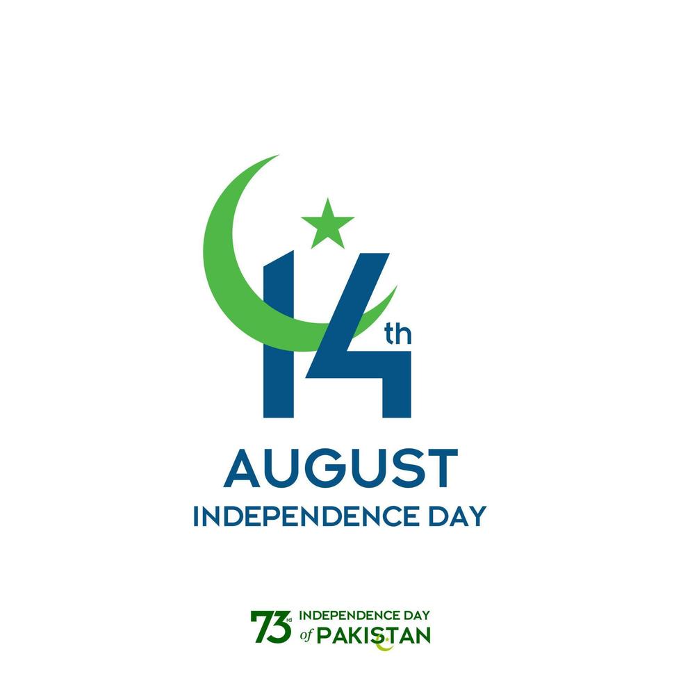 diseño de tipografía del día de la independencia de pakistán tipografía creativa del 73.º feliz día de la independencia de pakistán ilustración de diseño de plantilla vectorial vector