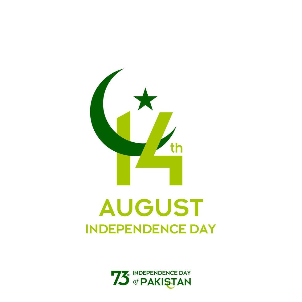 Pakistan Independence Day Typography Design Creative Typography of 73rd Happy Independence Day of Pakistan Vector Template Design Illustration