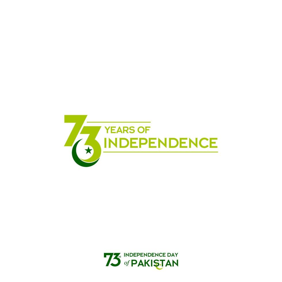 diseño de tipografía del día de la independencia de pakistán tipografía creativa del 73.º feliz día de la independencia de pakistán ilustración de diseño de plantilla vectorial vector