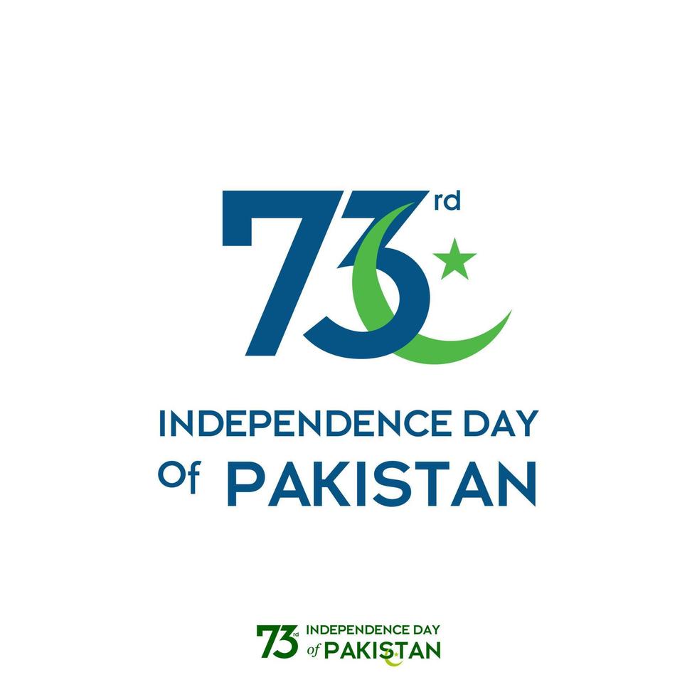 Pakistan Independence Day Typography Design Creative Typography of 73rd Happy Independence Day of Pakistan Vector Template Design Illustration