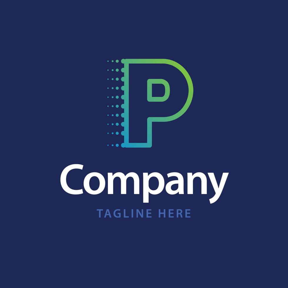 P Technology Logo. Business Brand identity design vector