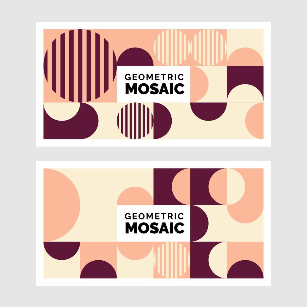 Geometric business Mosaic Banner Set. Vector illustration