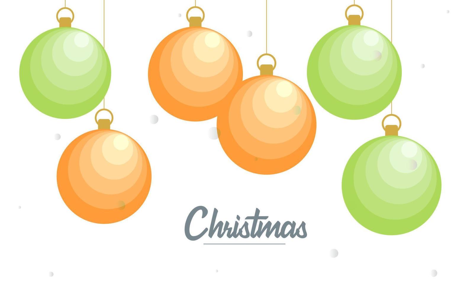 plano feliz navidad brillante bola decorativa elementos colgando fondo vector