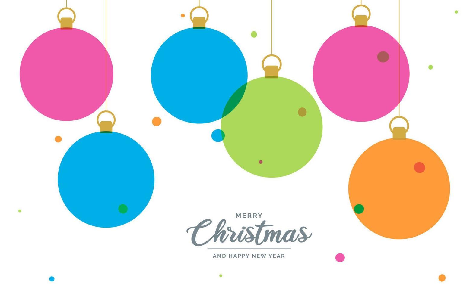 fondo colgante de elementos de bola decorativa de feliz navidad plana vector