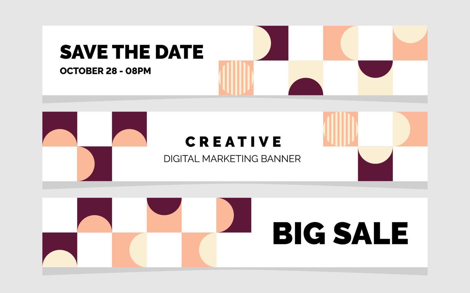 Save the Date. Creative Digital Marketing and Big Sale Geometric Banner vector