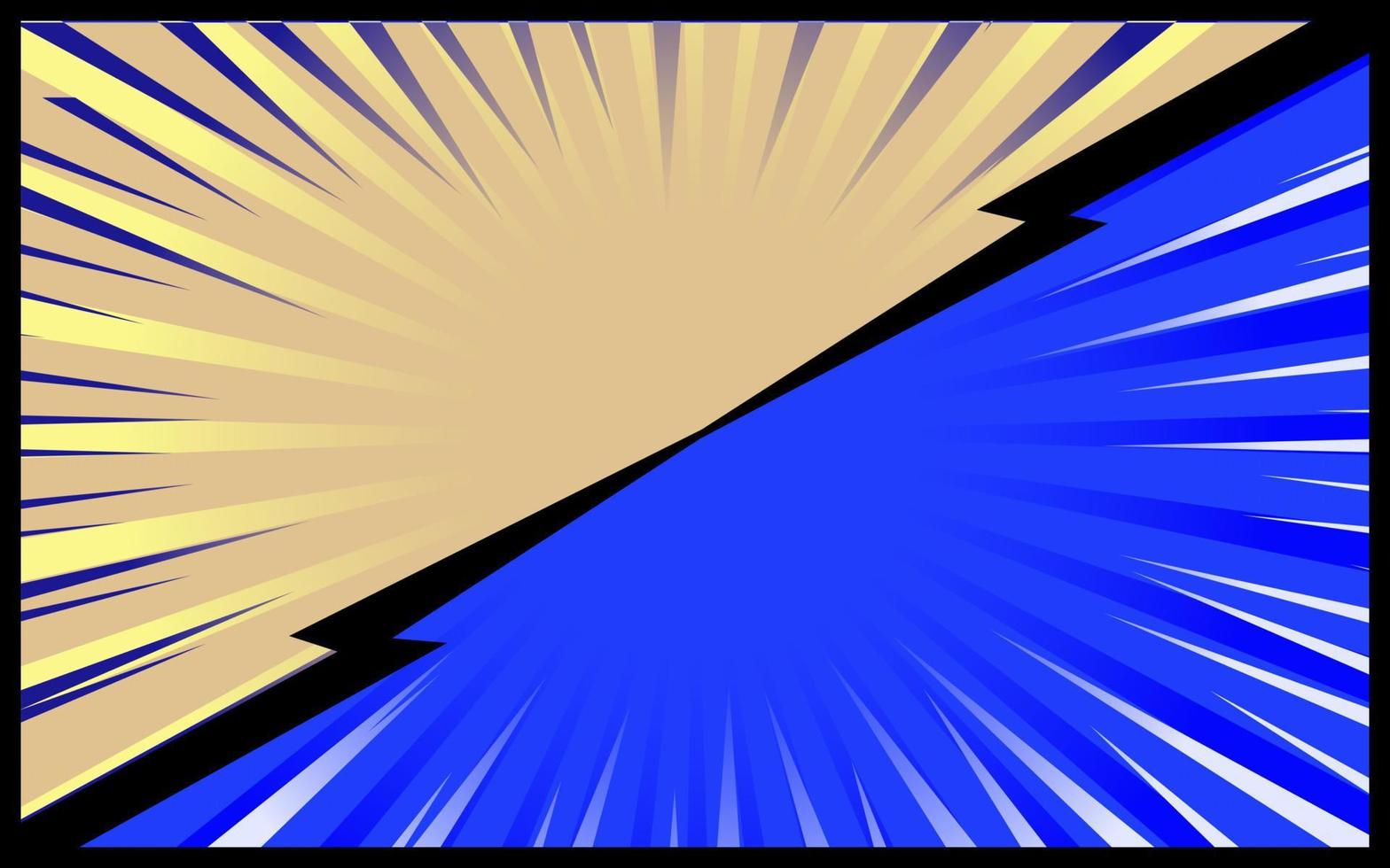 vector retro de fondo cómico azul y amarillo