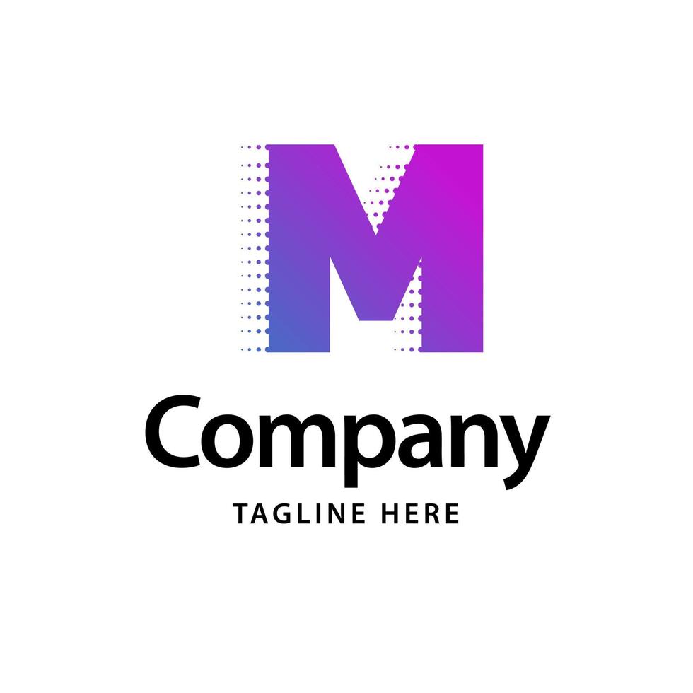 M Purple Logo. Business Brand identity design vector