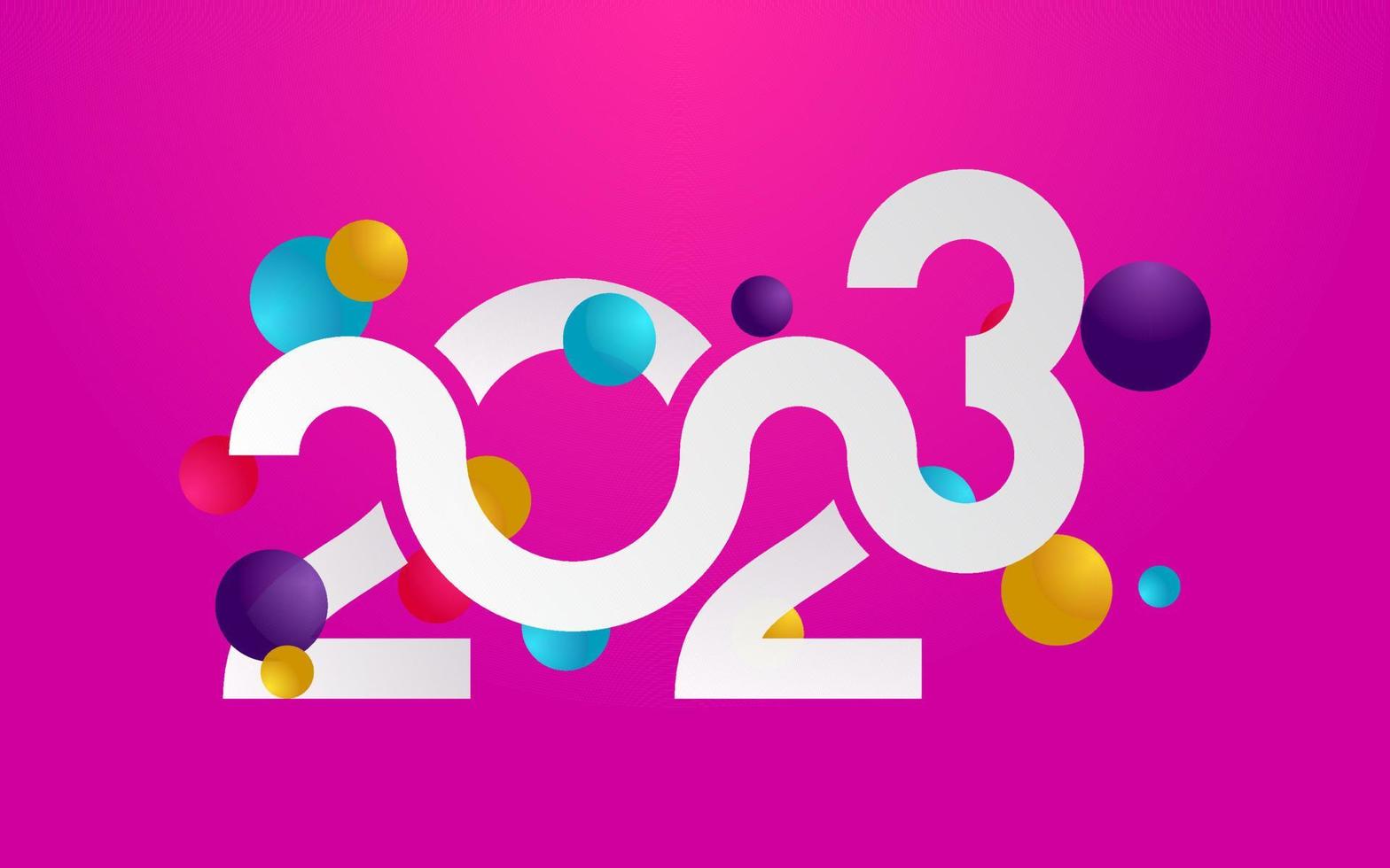 nuevo diseño tipográfico del año 2023. Ilustración de logotipo de números 2023 vector