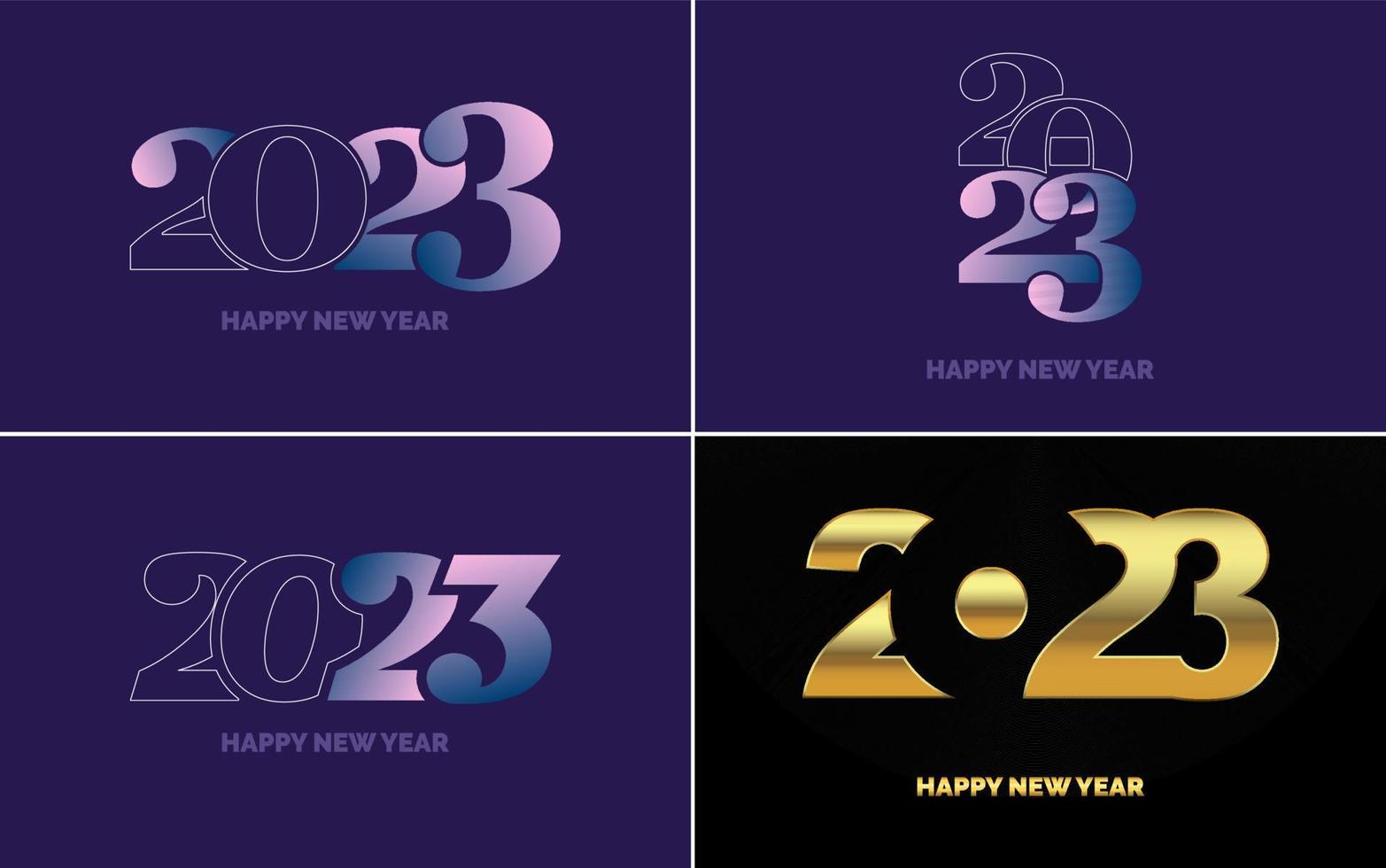 Happy New Year 2023 text design. Cover of business diary for 2023 with wishes. Brochure design template. card. banner vector