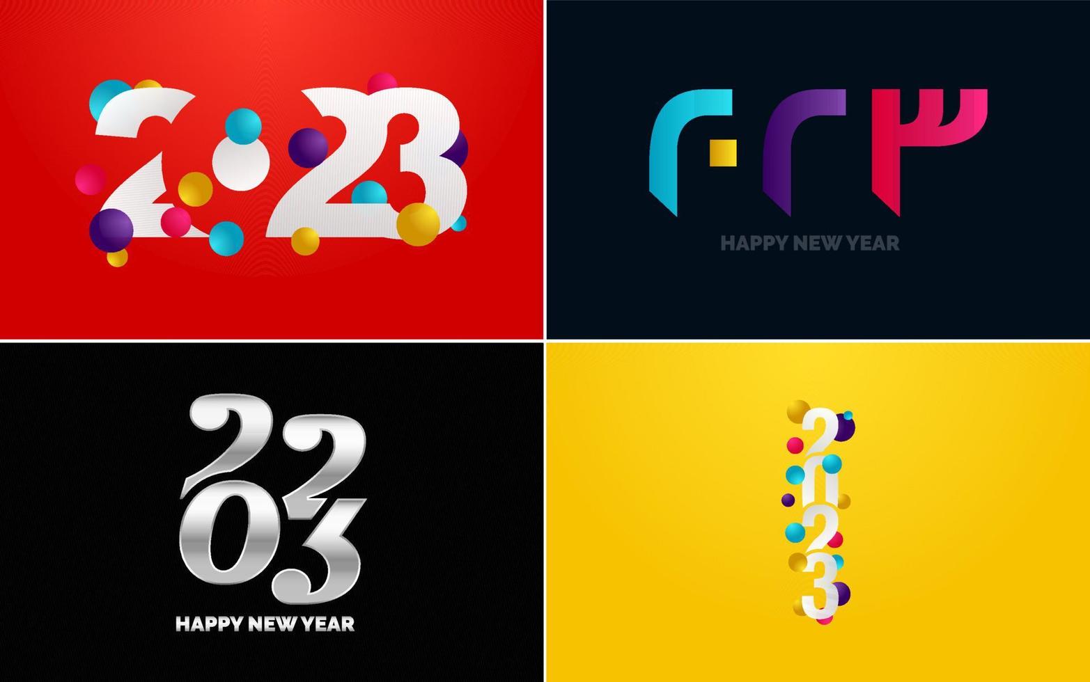 Happy New Year 2023 text design. Cover of business diary for 2023 with wishes. Brochure design template. card. banner vector