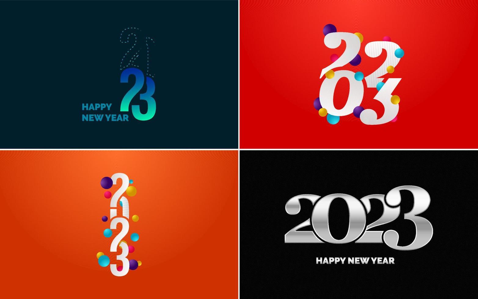 Happy New Year 2023 text design. Cover of business diary for 2023 with wishes. Brochure design template. card. banner vector