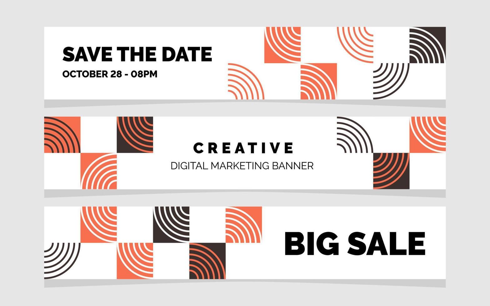 Save the Date. Creative Digital Marketing and Big Sale Geometric Banner vector