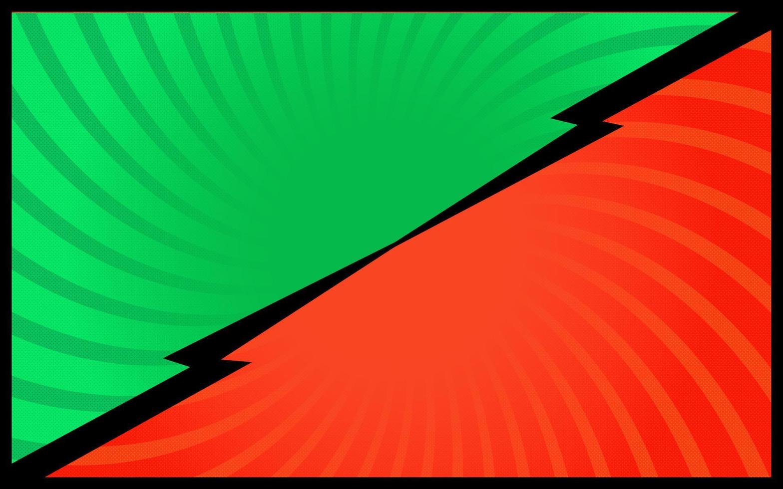 vector retro de fondo cómico verde y rojo